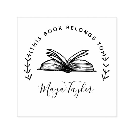 Tampon Auto-encreur Ce Livre Appartient Au Script De Réserver (Design)