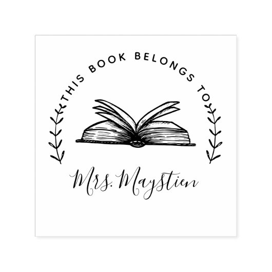 Tampon Auto-encreur Ce Livre Appartient Au Script De Réserver (Design)