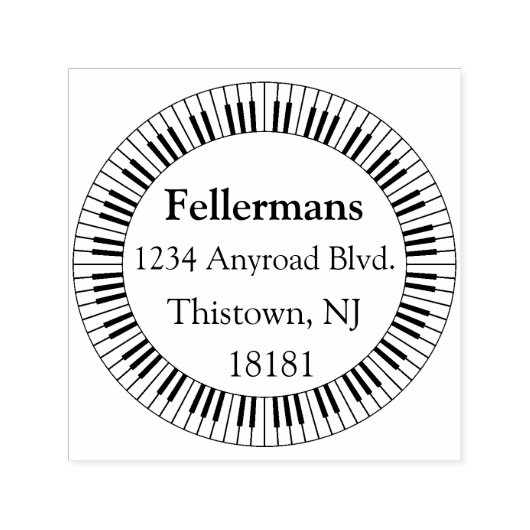 Tampon Auto-encreur Cercle de clavier de piano (Design)