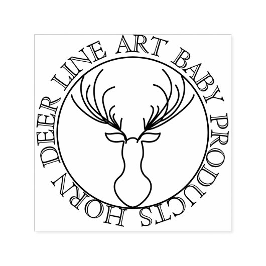 Tampon Auto-encreur Cercle Frame Cute Horn Deer (Design)