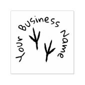 Tampon Auto-encreur Cercle Texte & Oiseau Imprimer auto-encre en caout (Design)