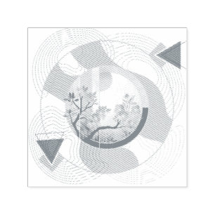 Tampon Auto-encreur Cercles Harmonieux de Fleurs d'Oranger
