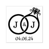 Tampon Auto-encreur Cercles Mariages Monogrammes Chics (Design)