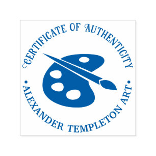 Tampon Auto-encreur Certificat d'authenticité de la palette de l'artis