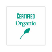 Tampon Auto-encreur Certifié biologique à feuille verte (Design)