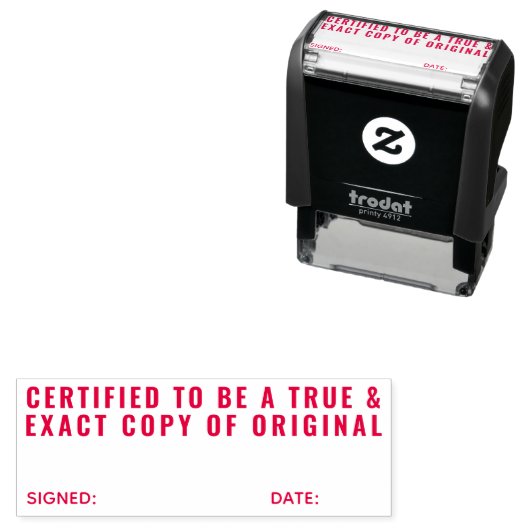 Tampon Auto-encreur Certifié conforme à l'original (En situation)