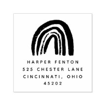 Chalky Rainbow Self-Inking Adresse de retour Timbr