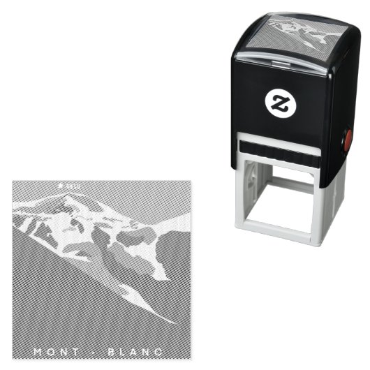 Tampon Auto-encreur Chamonix, Mont-Blanc, numériquement dessiné, souve (En situation)