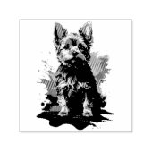 Tampon Auto-encreur Charme mettant en valeur le Yorkshire Terrier (Design)