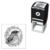 Tampon Auto-encreur Charming Connecticut Bird With Mirabilis (En situation)