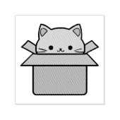 Tampon Auto-encreur Chat assis à l'intérieur du carton (Design)