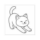 Tampon Auto-encreur Chat blanc s'étirant (Design)