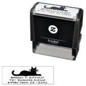 Tampon Auto-encreur Chat cool suspendu | Adresse postale de retour (En situation)