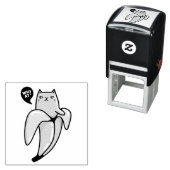 Tampon Auto-encreur Chat en banane (En situation)