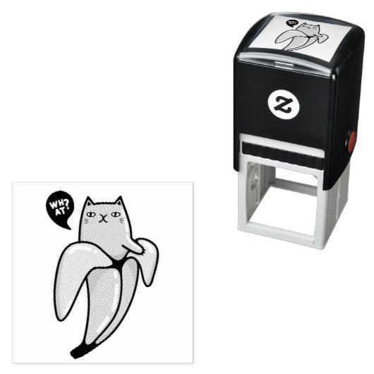 Tampon Auto-encreur Chat en banane (En situation)
