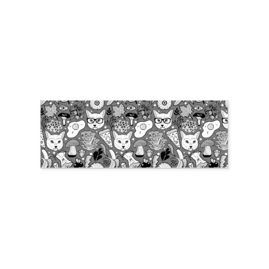 Tampon Auto-encreur Chat et oeuf sur le rouge (Design)