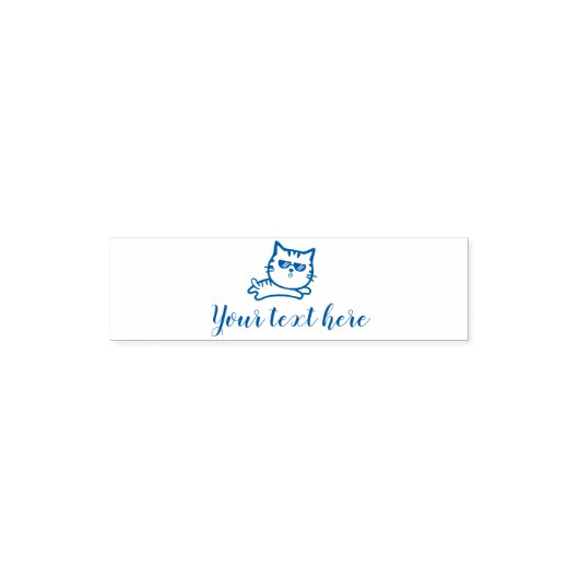 Tampon Auto-encreur Chat mignon avec texte (Design)