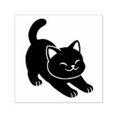 Tampon Auto-encreur Chat noir s'étirant (Design)