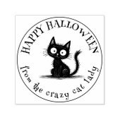 Tampon Auto-encreur Chat Scruffy Halloween 'De La Dame Crazy Cat' (Design)