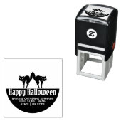 Tampon Auto-encreur Chat silhouette fun halloween adresse de retour (En situation)