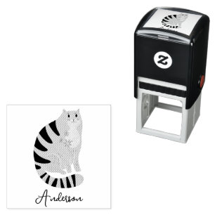 Tampon Auto-encreur Chat souriant amusant personnalisable