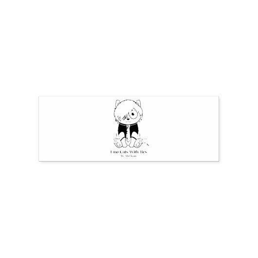 Tampon Auto-encreur Chats Emo Avec Timbres Cravate (Design)