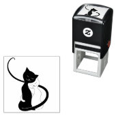 Tampon Auto-encreur Chats mignons en amour Amoureux des chats de dessi (En situation)