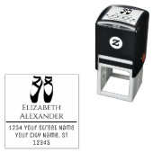 Tampon Auto-encreur Chaussures de pieds Ballerina sur Pointe #2 Nom Ad (En situation)