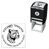 Tampon Auto-encreur Cheetah Head #1P Nom Adresse de retour (En situation)