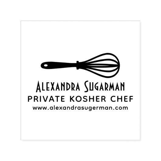 Tampon Auto-encreur Chef Kosher Professionnel, Whisk Business Logo (Design)