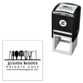 Tampon Auto-encreur Chef professionnel, Ustensiles de Cuisines Logo d' (En situation)