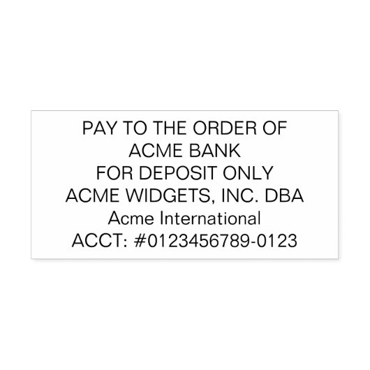 Tampon Auto-encreur Chèque pour dépôt uniquement (Design)