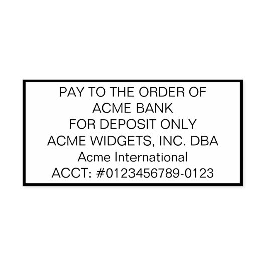 Tampon Auto-encreur Chèque pour dépôt uniquement (Design)