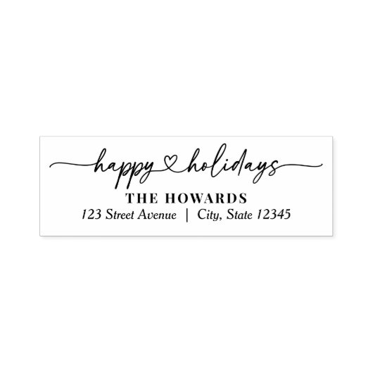 Tampon Auto-encreur Chéri Coeur Joyeux Joyeux Vacances auto-incrusté T (Design)