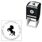 Tampon Auto-encreur Cheval PixDezines sur pattes arrières (En situation)