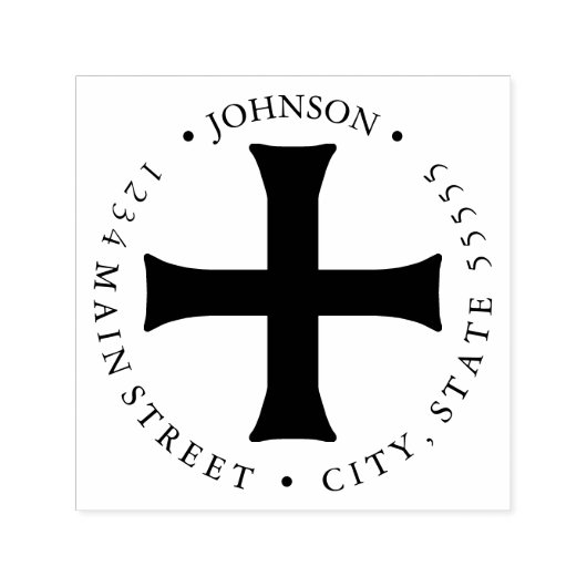 Tampon Auto-encreur Chevaliers Templiers Croisés Retour Étiquette (Design)