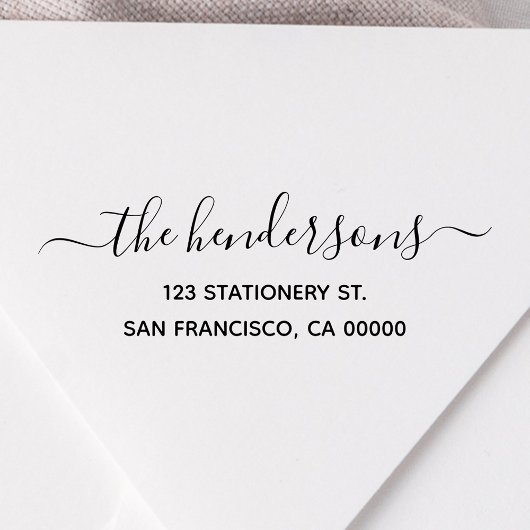 Tampon Auto-encreur Chic Calligraphie Adresse de retour