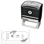 Tampon Auto-encreur Chic Elegant Botanical Ex Libris Initiales Nom (En situation)