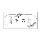 Tampon Auto-encreur Chic Elegant Botanical Ex Libris Initiales Nom (Design)