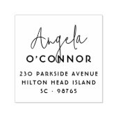 Tampon Auto-encreur Chic Modern Handwriting Nom et adresse de retour (Design)