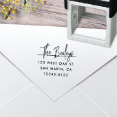 Tampon Auto-encreur Chic Modern Script Name Adresse de retour