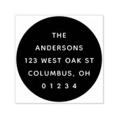 Tampon Auto-encreur Chic moderne rond noir & blanc (Design)