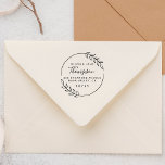 Tampon Auto-encreur Chic Rustic Mariage Noms Adresse de retour<br><div class="desc">Ajoutez une touche personnelle à votre courrier en utilisant ces modèles de Cali Graphics. Ce cachet en caoutchouc présente vos noms en lettres majuscules simples, votre nom de famille en lettres manuscrites et votre adresse de retour ci-dessous en caractères sans serif. Parfait pour les mariages, les remerciements, les cartes de...</div>