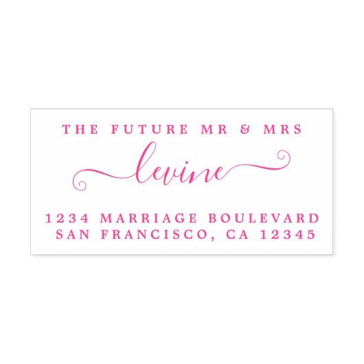 Tampon Auto-encreur Chic Script Future M. Mme Mariage Adresse de retou (Design)