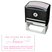 Tampon Auto-encreur Chic Script Future M. Mme Mariage Adresse de retou (En situation)