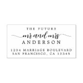Tampon Auto-encreur Chic Script Future M. Mme Mariage Adresse de retou (Design)