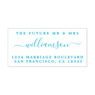 Tampon Auto-encreur Chic Script Future M. Mme Mariage Adresse de retou
