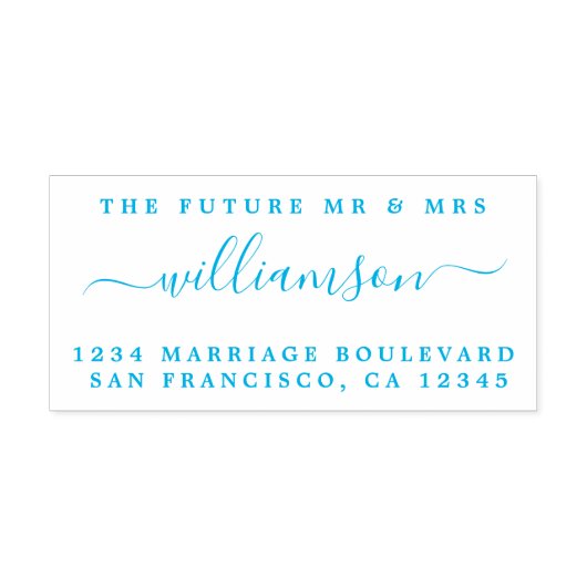 Tampon Auto-encreur Chic Script Future M. Mme Mariage Adresse de retou (Design)