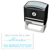 Tampon Auto-encreur Chic Script Future M. Mme Mariage Adresse de retou (En situation)