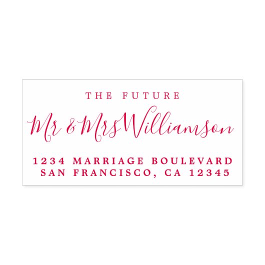 Tampon Auto-encreur Chic Script Future M. Mme Mariage Adresse de retou (Design)